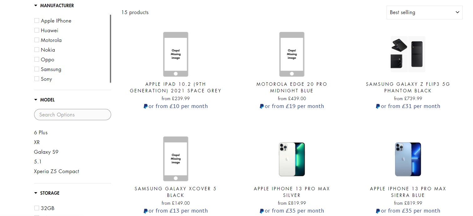 Przykład wyświetlania produktów niedostępnych lub na zamówienie na stronie listingu