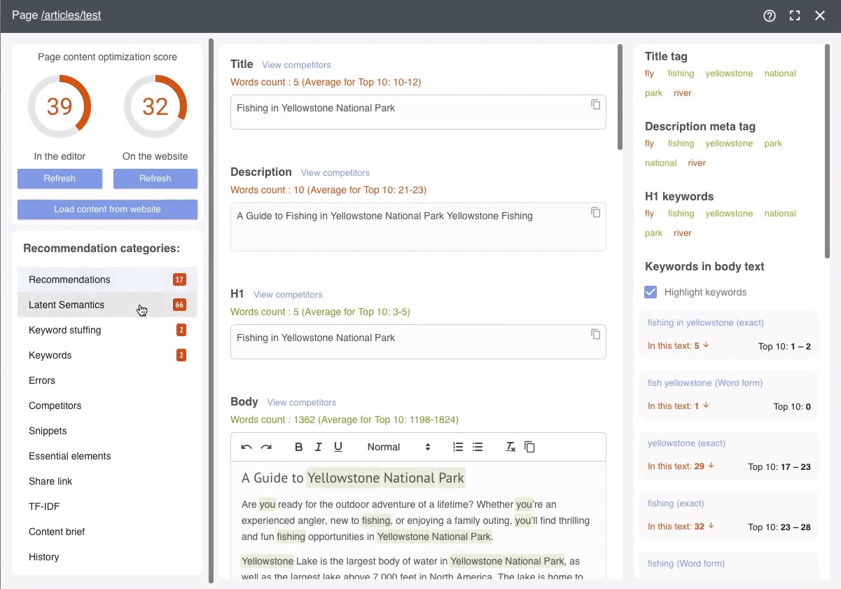 Interaktywny edytor wizualny Labrika do optymalizacji meta-tagów