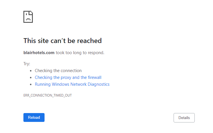 Ilustracja błędu strony nieodpowiadającej, pokazująca problem z ładowaniem zawartości